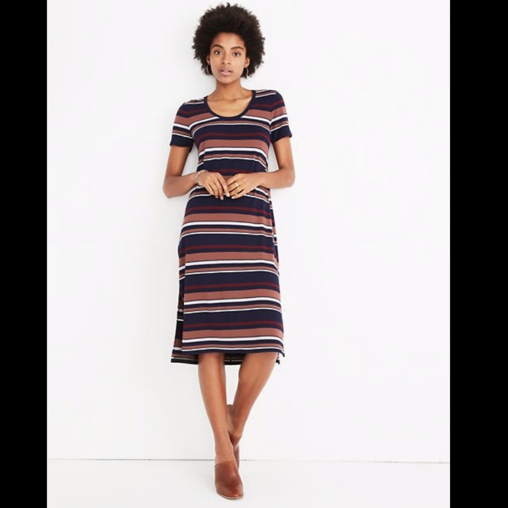 Madewell Striped U-Neck Tee Dress